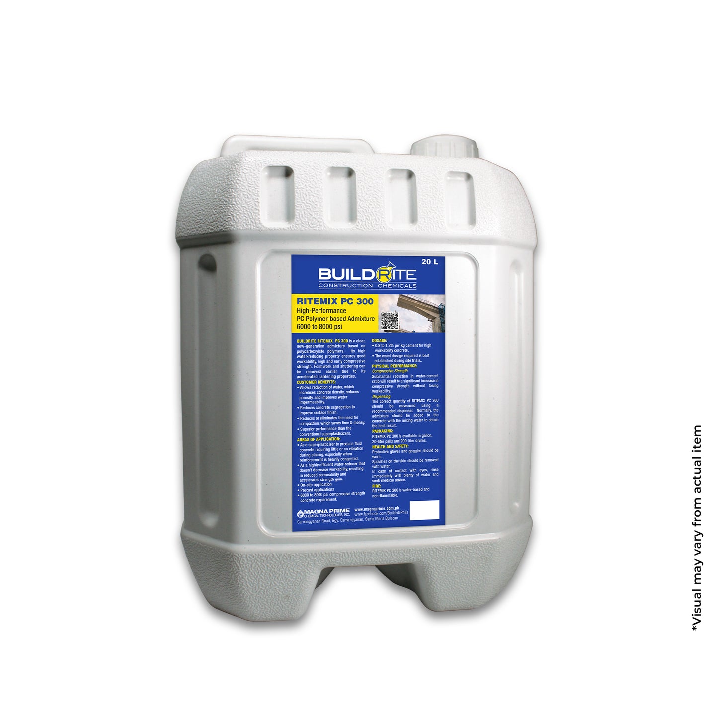 BUILDRITE RITEMIX PC 300 - High-Performance PC Polymer-based Admixture 7,000-8,000 psi