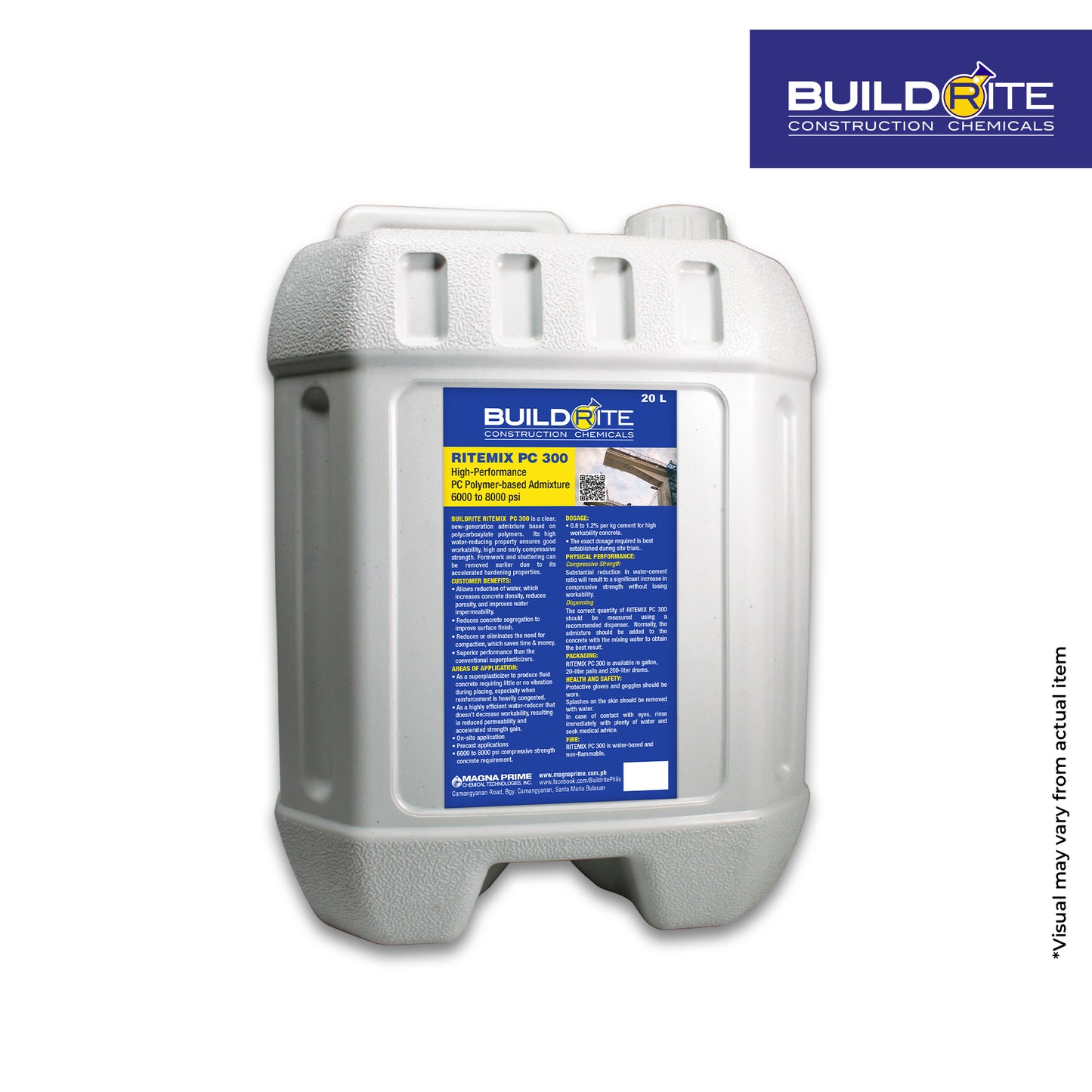BUILDRITE RITEMIX PC 300 - High-Performance PC Polymer-based Admixture 7,000-8,000 psi