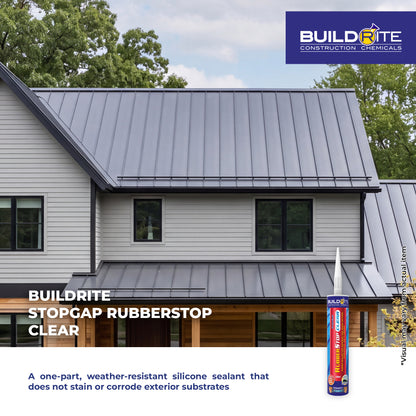 BUILDRITE STOPGAP RUBBERSTOP CLEAR - Rubber Sealant for Roofing, Nail Heads, Gutters, Downspouts, and Plumbings