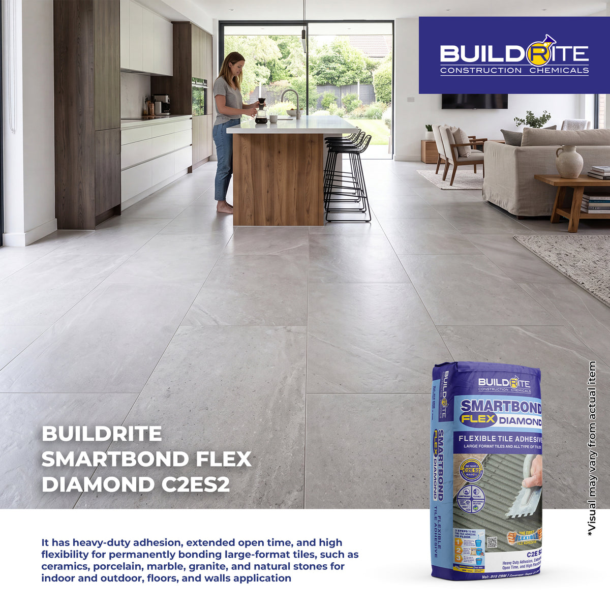 BUILDRITE SMARTBOND FLEX DIAMOND - C2ES2 Flexible Tile Adhesive