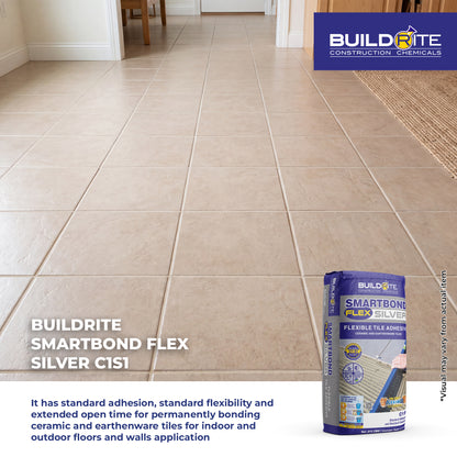 BUILDRITE SMARTBOND FLEX SILVER  - C1S1 Flexible Tile Adhesive