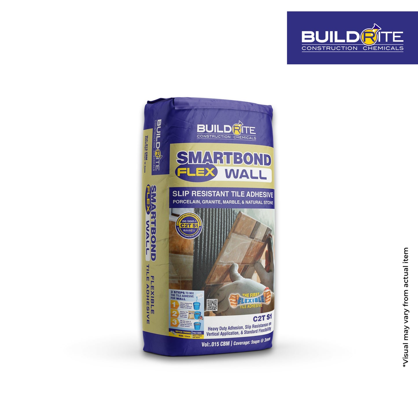 BUILDRITE SMARTBOND FLEX WALL C2TS1 0.015CBM - Slip Resistant Tile Adhesive