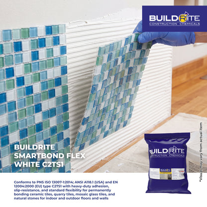 BUILDRITE SMARTBOND FLEX WHITE C2TS1 - Flexible White Tile Adhesive