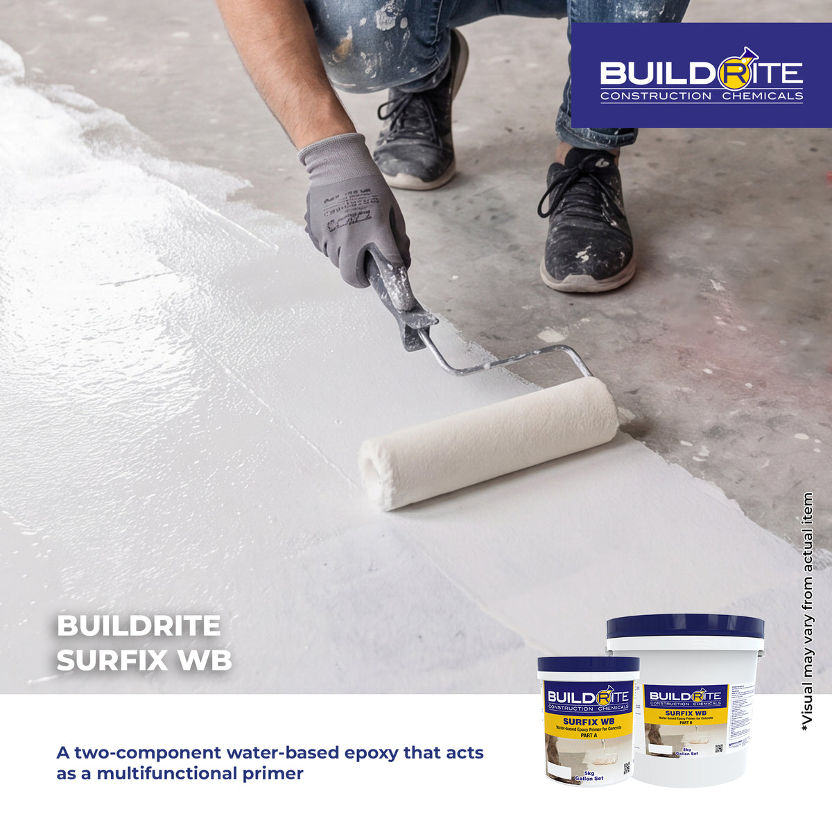 BUILDRITE SURFIX WB - 2K Water-Based Epoxy Primer for Concrete