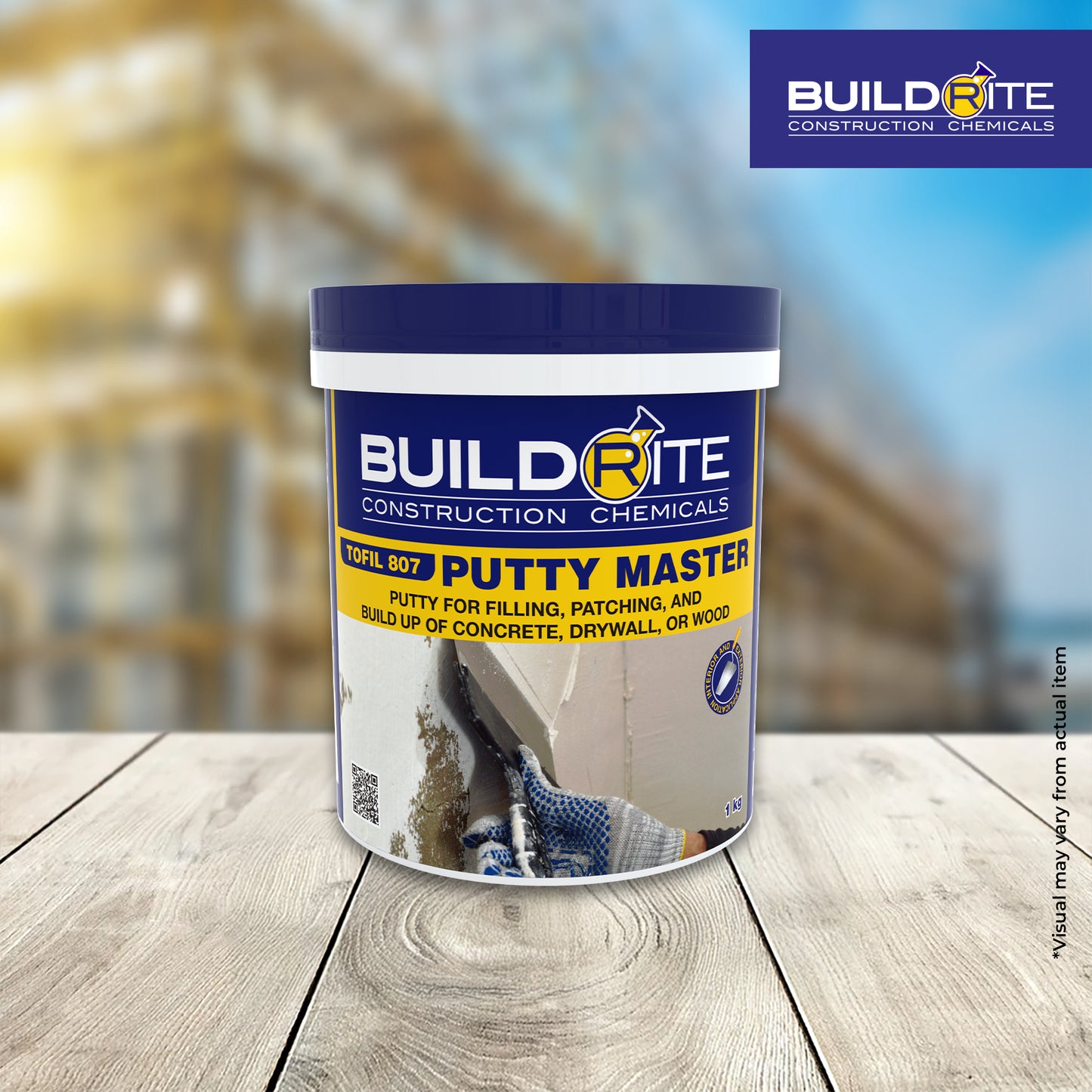 BUILDRITE TOFIL 807 PUTTY MASTER - Putty for Filling, Patching, and Build Up of Concrete, Drywall, or Wood