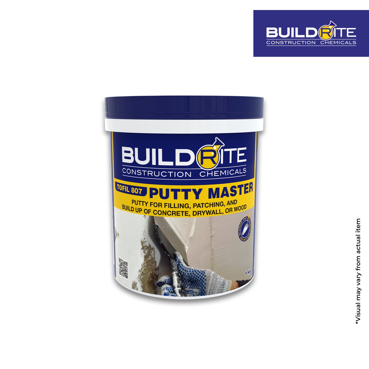 BUILDRITE TOFIL 807 PUTTY MASTER - Putty for Filling, Patching, and Build Up of Concrete, Drywall, or Wood
