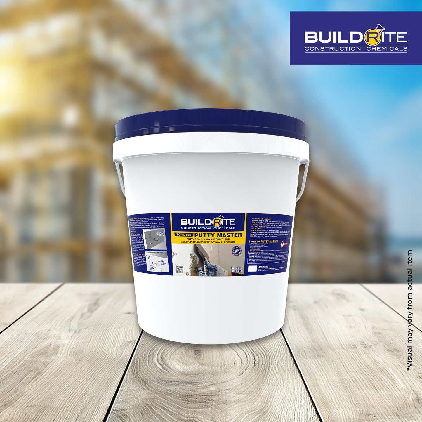 BUILDRITE TOFIL 807 PUTTY MASTER - Putty for Filling, Patching, and Build Up of Concrete, Drywall, or Wood
