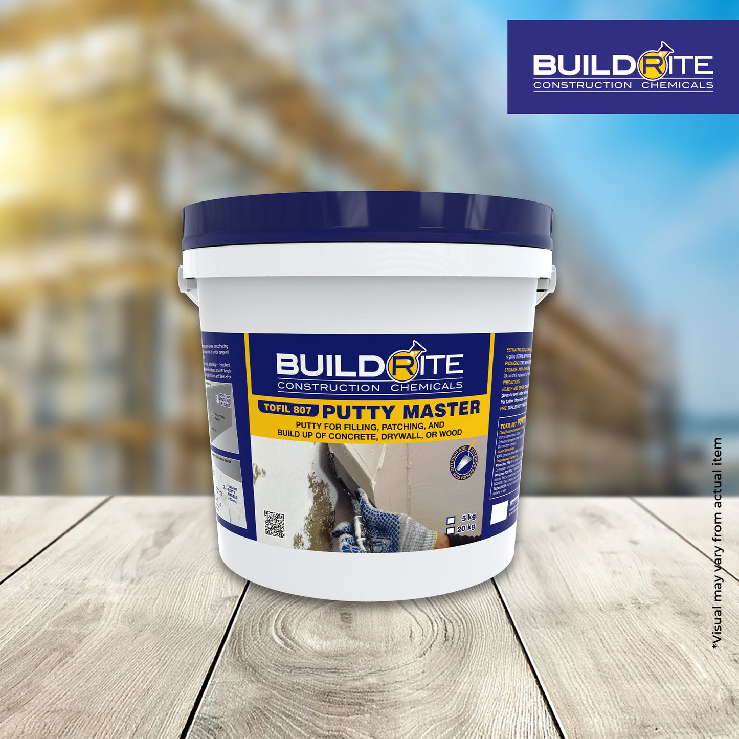 BUILDRITE TOFIL 807 PUTTY MASTER - Putty for Filling, Patching, and Build Up of Concrete, Drywall, or Wood