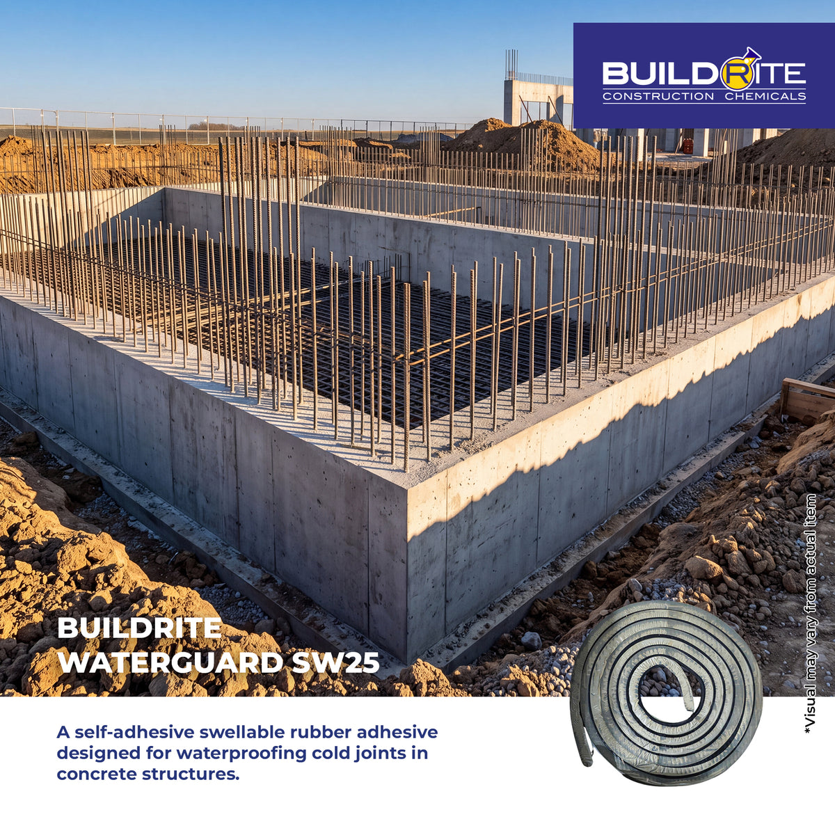 BUILDRITE WATERGUARD SW25 - Swellable Water Stopper Bar