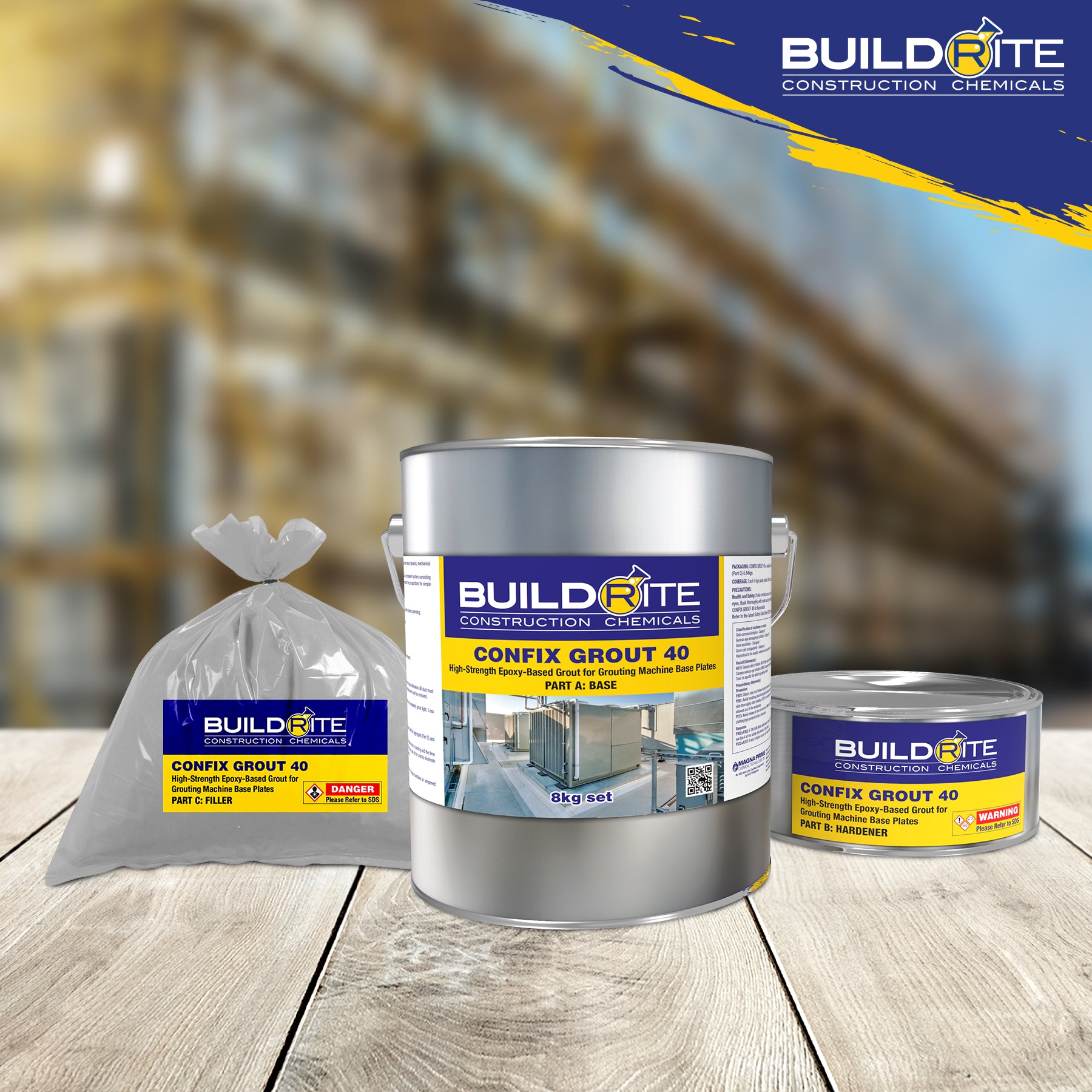 Buildrite Epoxy Injection BUILDRITE CONFIX GROUT 40 8KG SET - High-Strength Epoxy-Based Grout fo ...