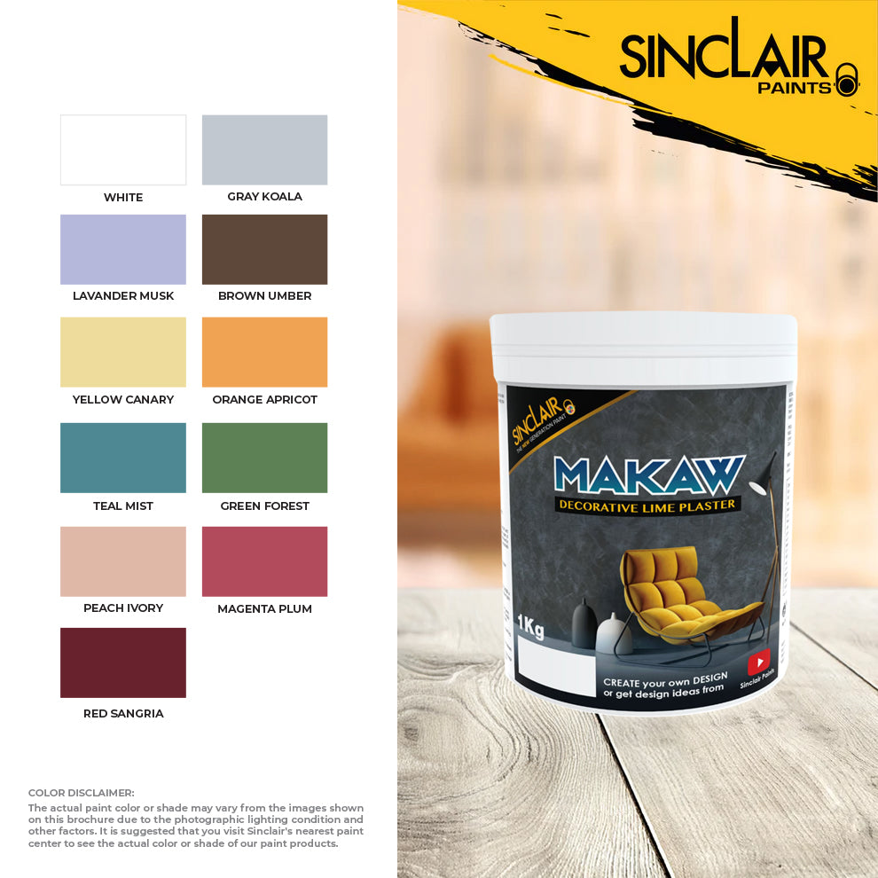 SINCLAIR PAINTS MAKAW DECORATIVE LIME PLASTER 1KG