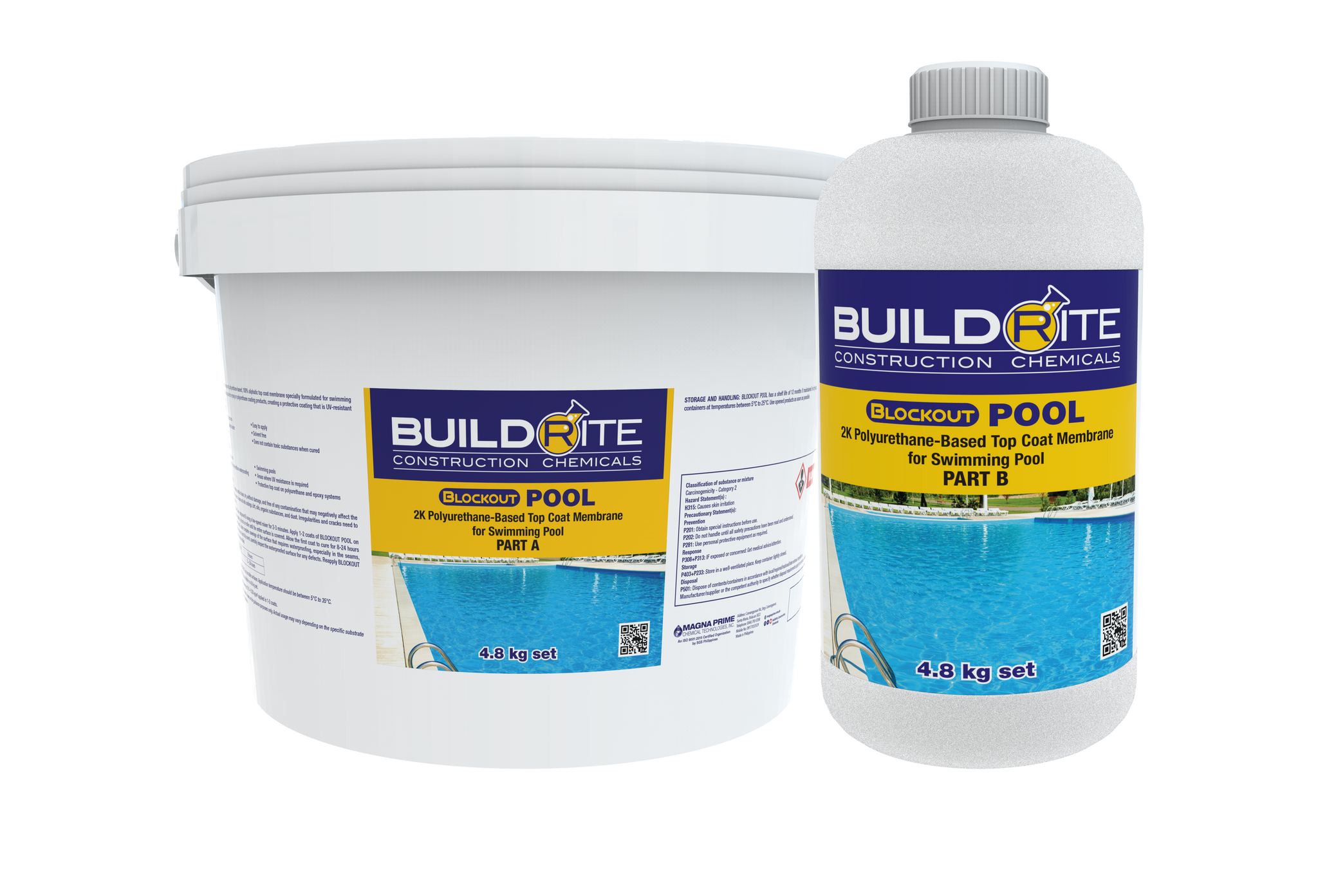 Buildrite Blockout Pool Aqua Blue Gallon Set