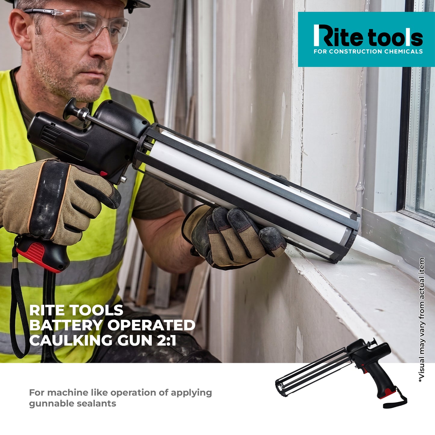 RITE TOOLS BATTERY OPERATED CAULKING GUN 2:1