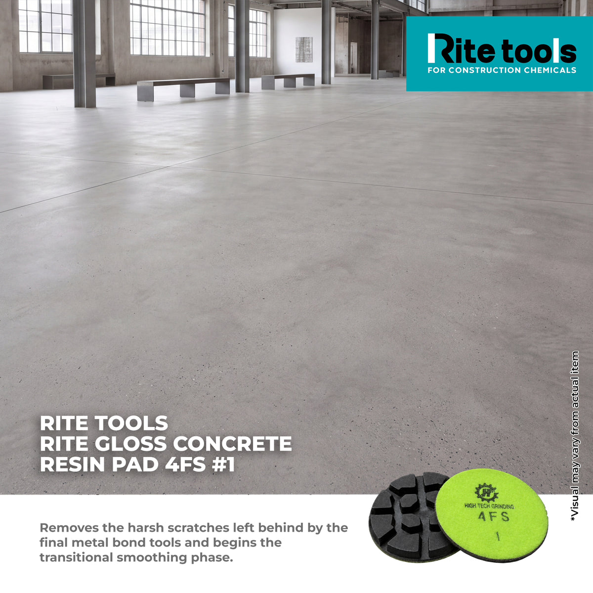 RITE TOOLS RT 30-577 RITE GLOSS CONCRETE RESIN PAD 4FS #1