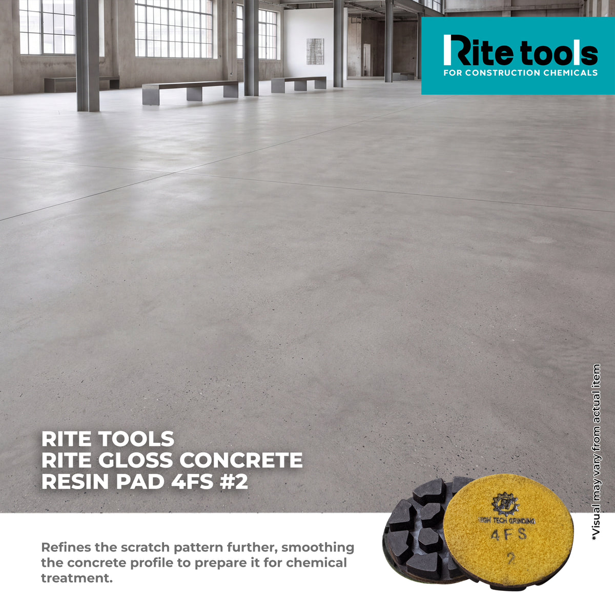 RITE TOOLS RT 30-584 RITE GLOSS CONCRETE RESIN PAD 4FS #2