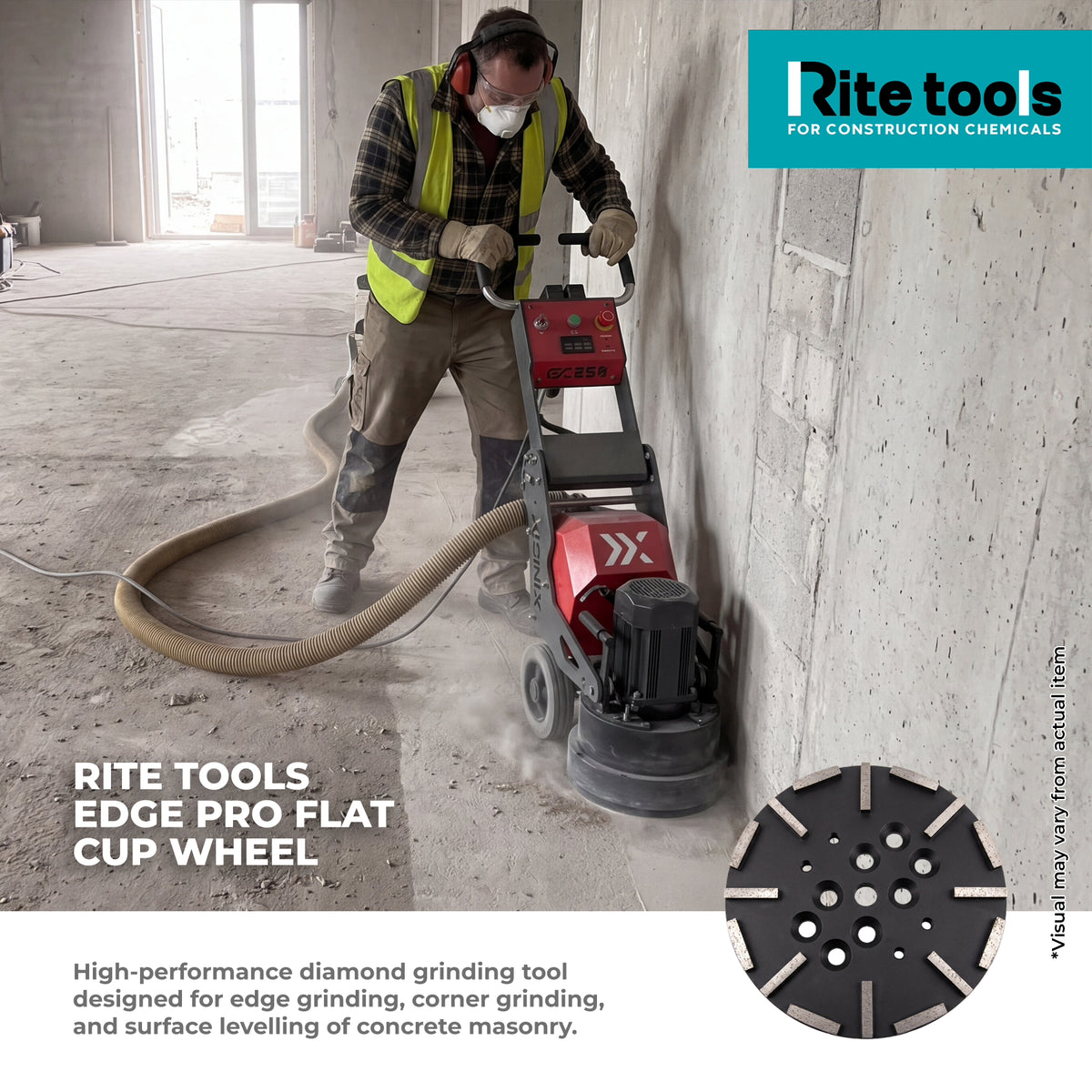 RITE TOOLS RT 30-515 EDGE PRO FLAT CUP WHEEL