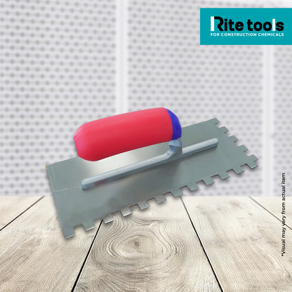 RITE TOOLS HIGH CARBON STEEL TROWEL WITH TOOTH  12MM X 12MM