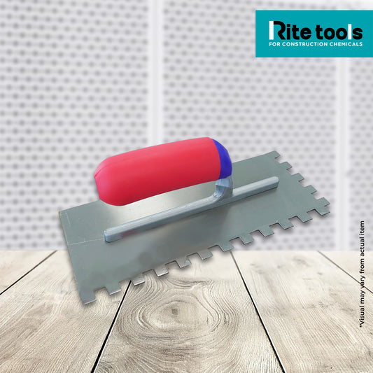 RITE TOOLS HIGH CARBON STEEL TROWEL WITH TOOTH  12MM X 12MM