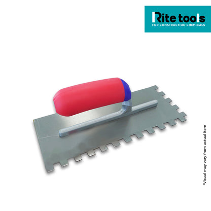 RITE TOOLS HIGH CARBON STEEL TROWEL WITH TOOTH  12MM X 12MM