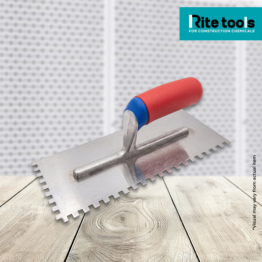 RITE TOOLS HIGH CARBON STEEL TROWEL WITH TOOTH  6MM X 6MM