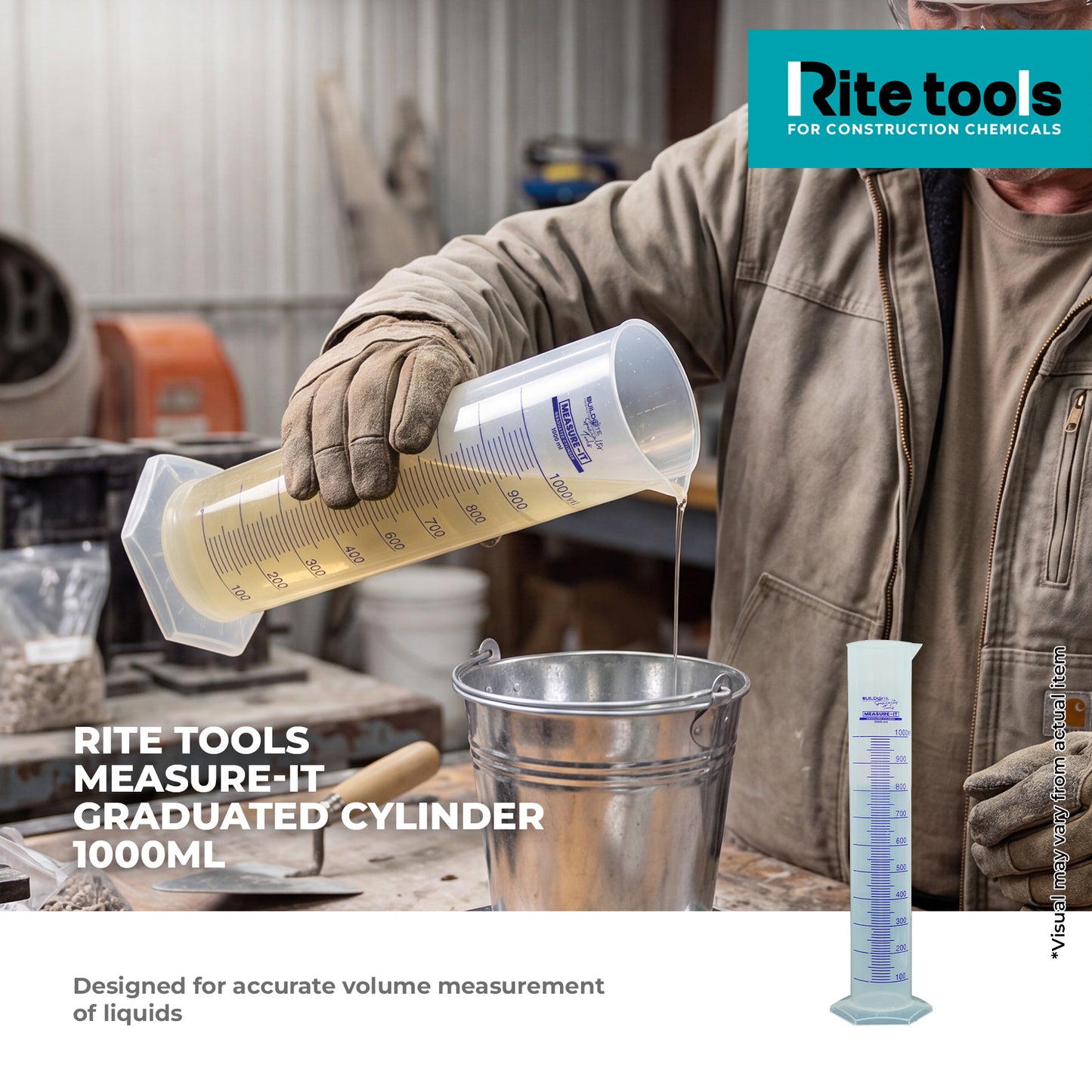 RITE TOOLS MEASURE-IT GRADUATED CYLINDER 1000ml