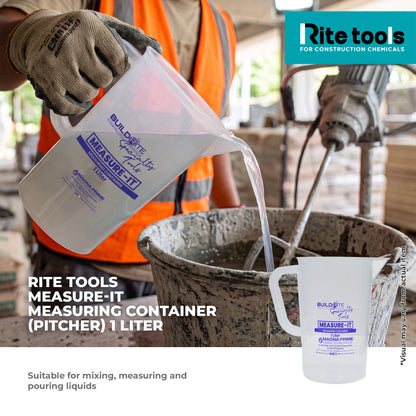 RITE TOOLS MEASURE-IT MEASURING CONTAINER PITCHER 1 Liter