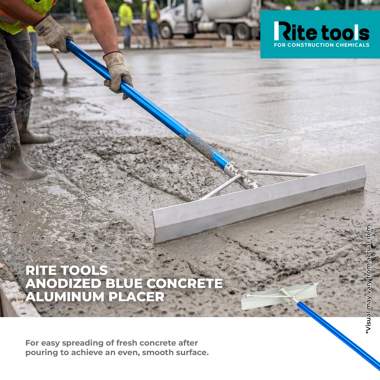 RITE TOOLS ANODIZED BLUE CONCRETE ALUMINUM PLACER