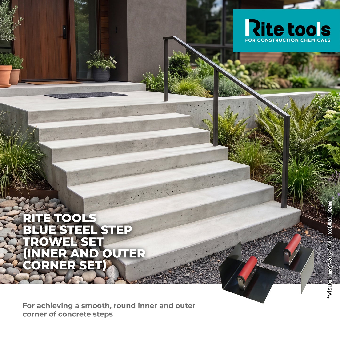 RITE TOOLS BLUE STEEL STEP TROWEL SET (Inner and Outer)