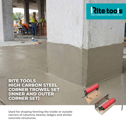 RITE TOOLS HIGH CARBON STEEL CORNER TROWEL SET (Inner and Outer Corner Set)