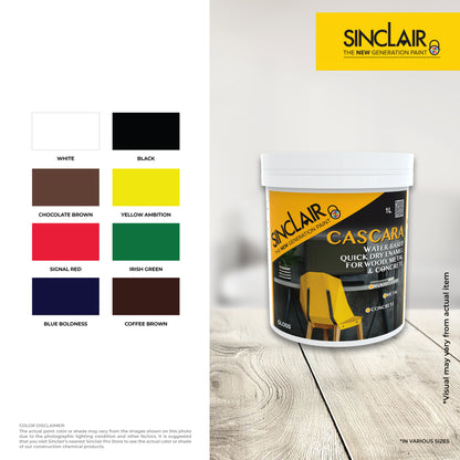 SINCLAIR CASCARA - Water-Based Quick Dry Enamel for Wood, Metal, and Concrete