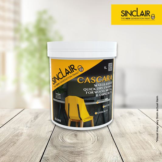 SINCLAIR CASCARA 1L - Water-Based Quick Dry Enamel for Wood, Metal, and Concrete