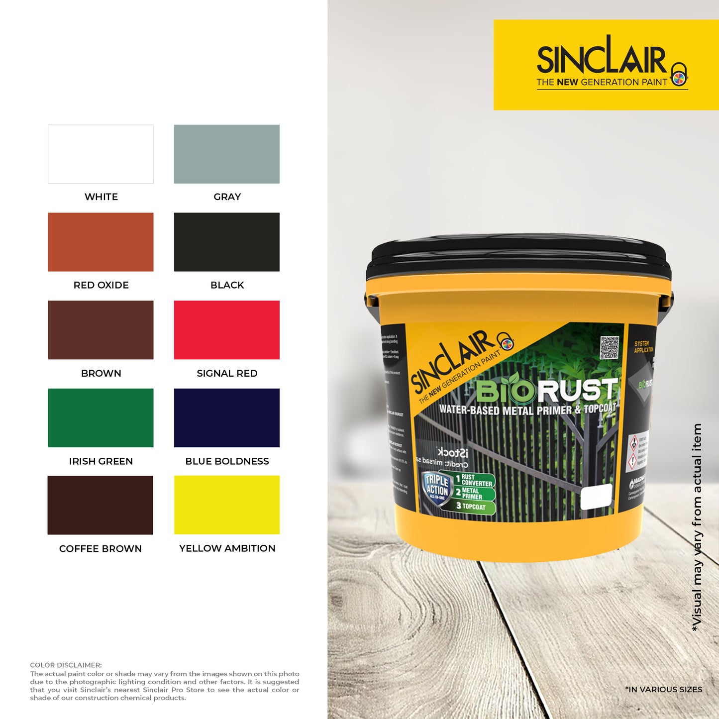 SINCLAIR BIORUST 1L WATER-BASED METAL PRIMER AND TOPCOAT