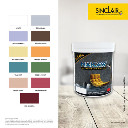 SINCLAIR PAINTS MAKAW DECORATIVE LIME PLASTER 1KG  - Textured Decorative Coating