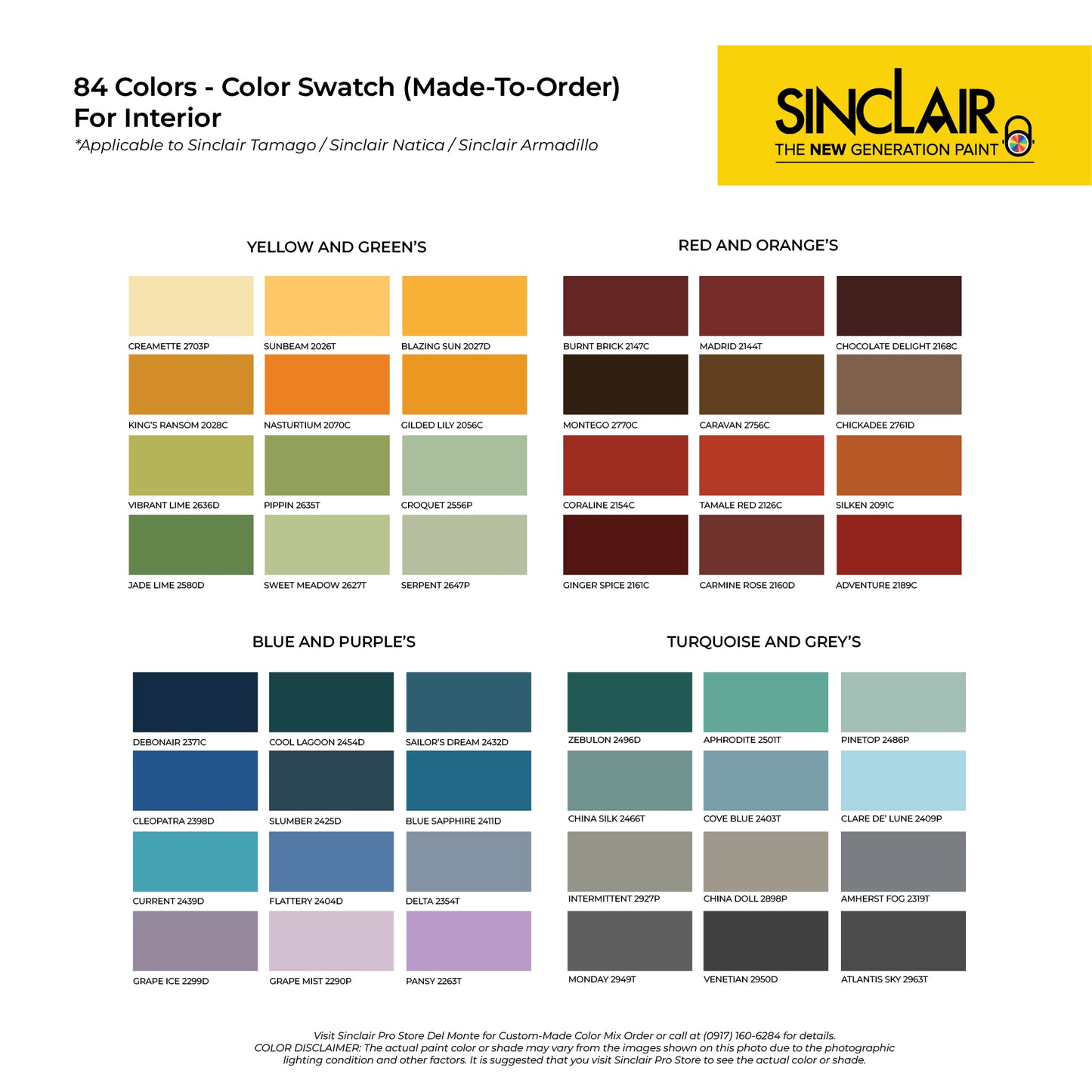 SINCLAIR NATICA (INTERIOR COLORS) - Waterproofing Paint