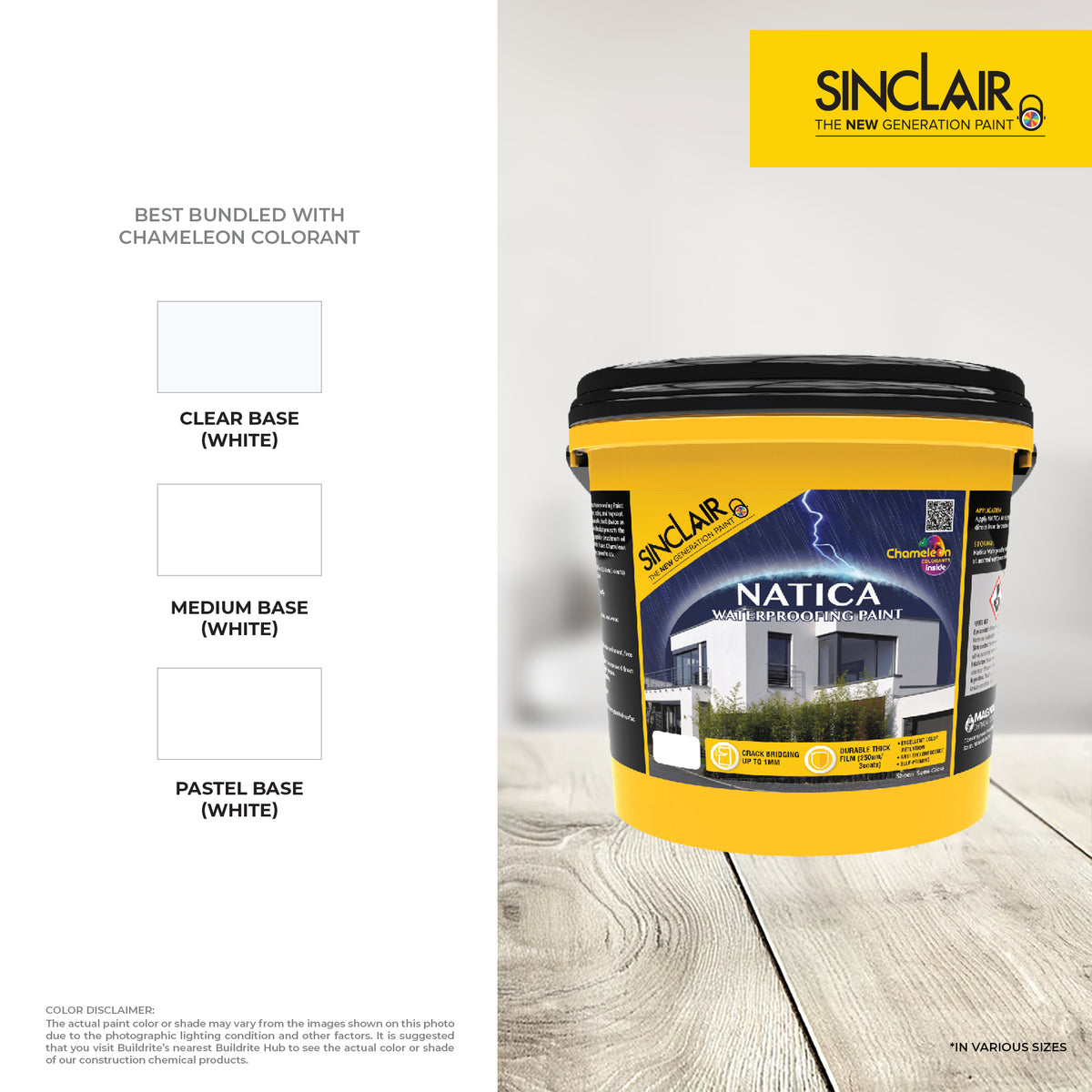 SINCLAIR NATICA (BASE) - Acrylic Waterproofing Paint for Exterior Walls