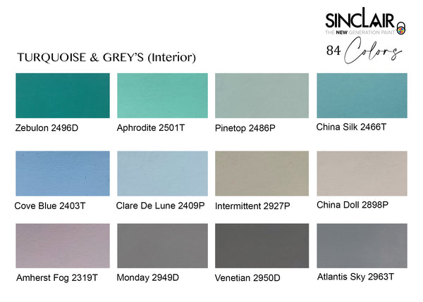 SINCLAIR NATICA WATERPROOFING PAINT INTERIOR COLORS