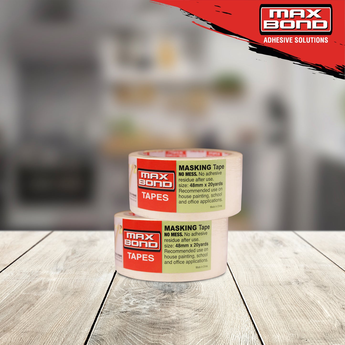 MAX BOND MASKING TAPE "NO MESS" (0.15x48mmx20yards)